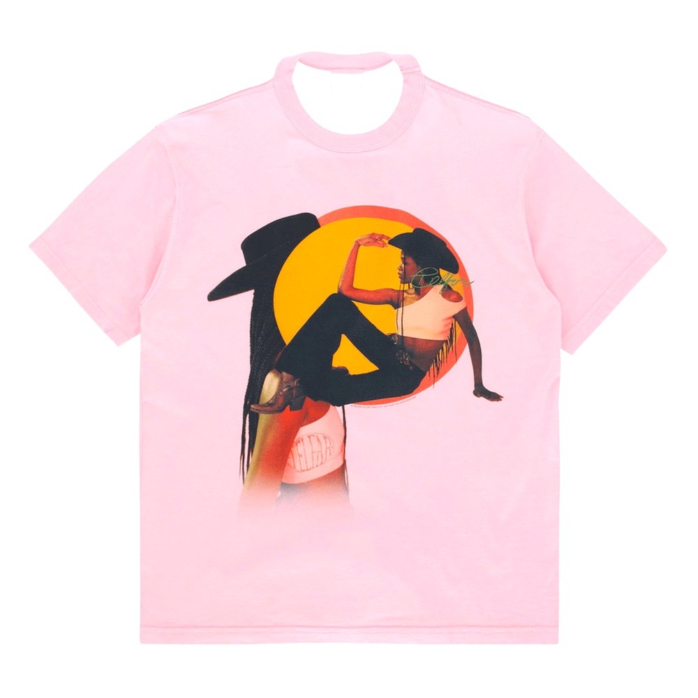 TELFAR Pink Halter Short Sleeve Graphic T-Shirt Size S NWT